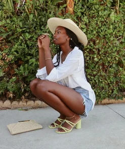 Patsi Heels Light Green Leather