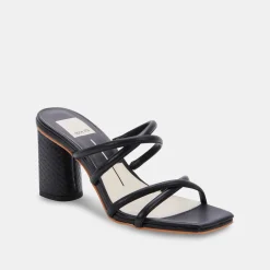 Patsi Wide Heels Black Leather