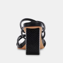 Patsi Wide Heels Black Leather