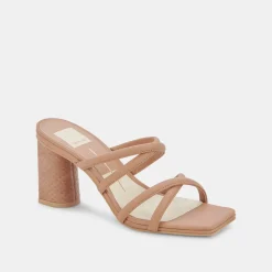 Patsi Wide Heels Cafe Leather