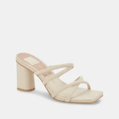 Patsi Wide Heels Ivory Leather
