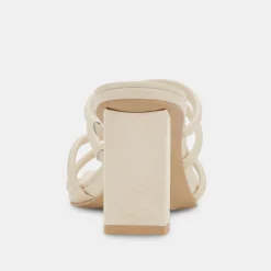 Patsi Wide Heels Ivory Leather