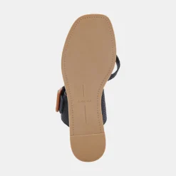 Perris Sandals Black Embossed Leather