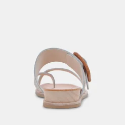 Perris Sandals Ivory Embossed Leather