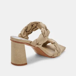 Pheby Heels Khaki Silk