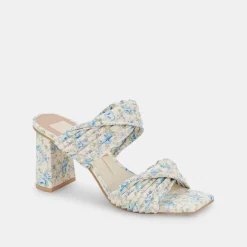 Pilton Heels Blue Floral Stella