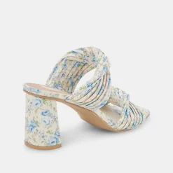 Pilton Heels Blue Floral Stella