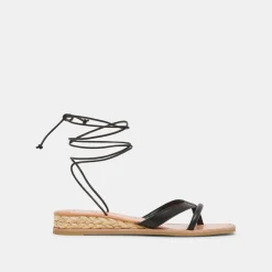 Prax Sandals Black Leather