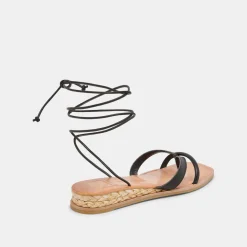 Prax Sandals Black Leather