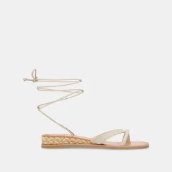 Prax Sandals Ivory Leather