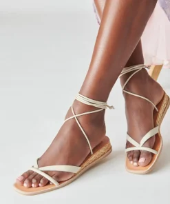 Prax Sandals Ivory Leather