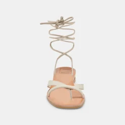 Prax Sandals Ivory Leather