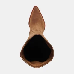 Raj Wide Calf Boots Brown Suede