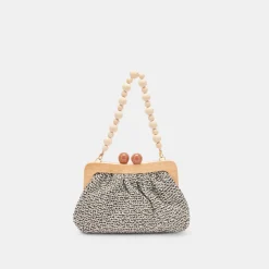 Randy Clutch Black White Knit