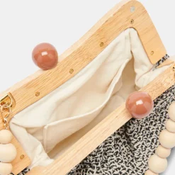 Randy Clutch Black White Knit