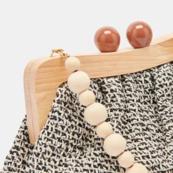 Randy Clutch Black White Knit