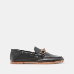 Reign Flats Black Leather