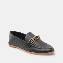Reign Flats Black Leather