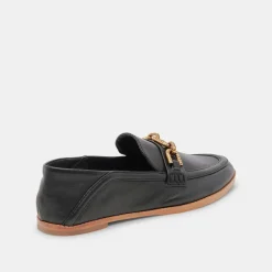 Reign Flats Black Leather