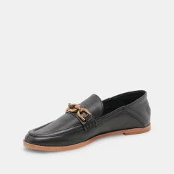 Reign Flats Black Leather