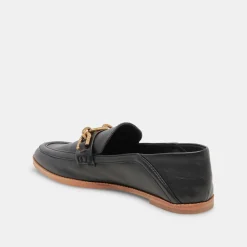 Reign Flats Black Leather