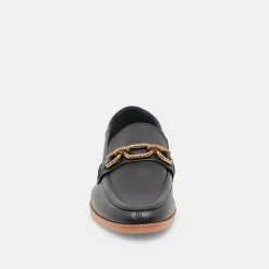 Reign Flats Black Leather