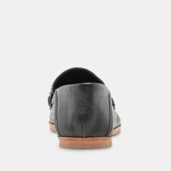 Reign Flats Black Leather