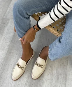 Reign Flats Ivory Leather