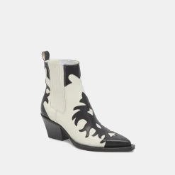 Renia Boots Black White Leather