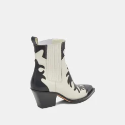 Renia Boots Black White Leather