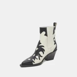 Renia Boots Black White Leather