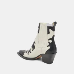 Renia Boots Black White Leather