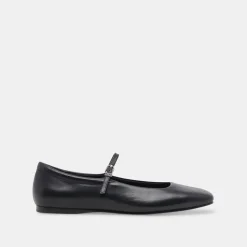 Reyes Ballet Flats Black Leather