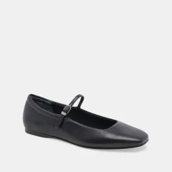 Reyes Ballet Flats Black Leather