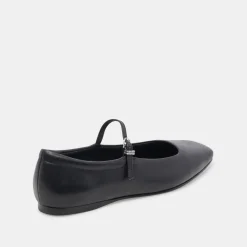 Reyes Ballet Flats Black Leather