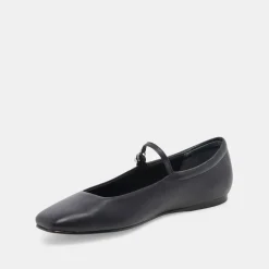 Reyes Ballet Flats Black Leather