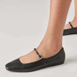 Reyes Ballet Flats Black Leather