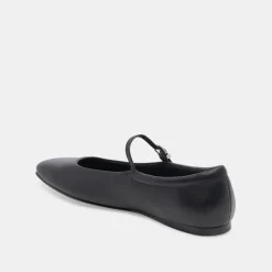 Reyes Ballet Flats Black Leather