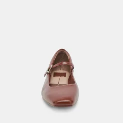 Reyes Ballet Flats Brown Crinkle Patent