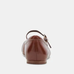 Reyes Ballet Flats Brown Crinkle Patent