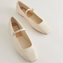 Reyes Ballet Flats Ivory Leather