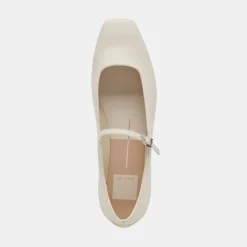 Reyes Ballet Flats Ivory Leather