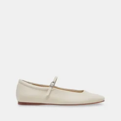 Reyes Ballet Flats Ivory Leather