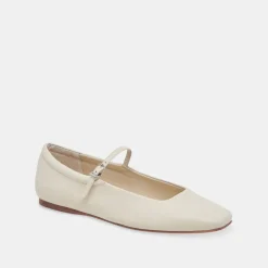Reyes Ballet Flats Ivory Leather
