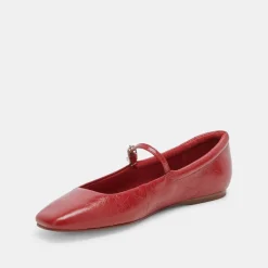 Reyes Ballet Flats Red Crinkle Patent