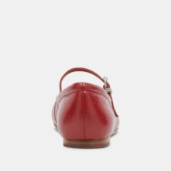 Reyes Ballet Flats Red Crinkle Patent