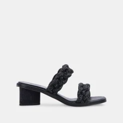 Ronin Rhinestone Sandals Black Rhinestone