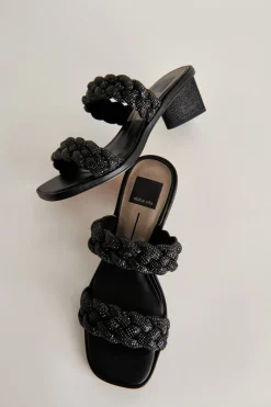 Ronin Rhinestone Sandals Black Rhinestone