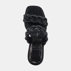 Ronin Rhinestone Sandals Black Rhinestone