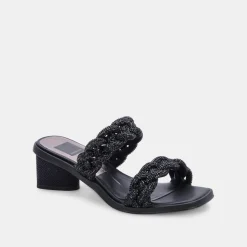 Ronin Rhinestone Sandals Black Rhinestone